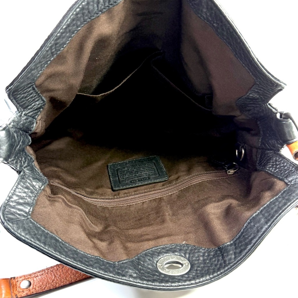 Coach Black Pebbled Leather Chelsea Turn Lock Hobo Y2K Vintage Shoulder Bag - Picture 10 of 13